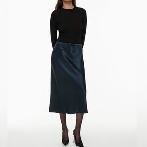 Babaton Skyscraper Satin Midi Skirt Aritzia 2XS